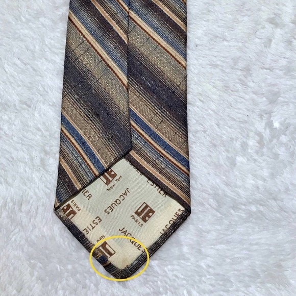 Jacques Estier Slanted Striped Tie - Picture 6 of 6